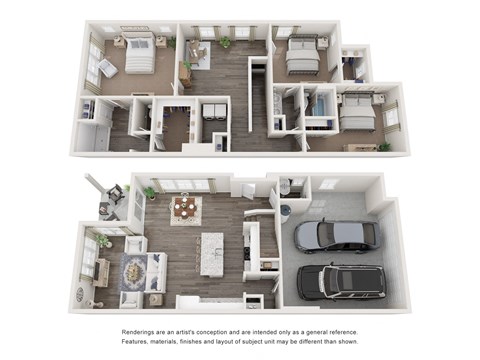 Floor plan for 3 beds, 2.5 baths, 2000 sqft
